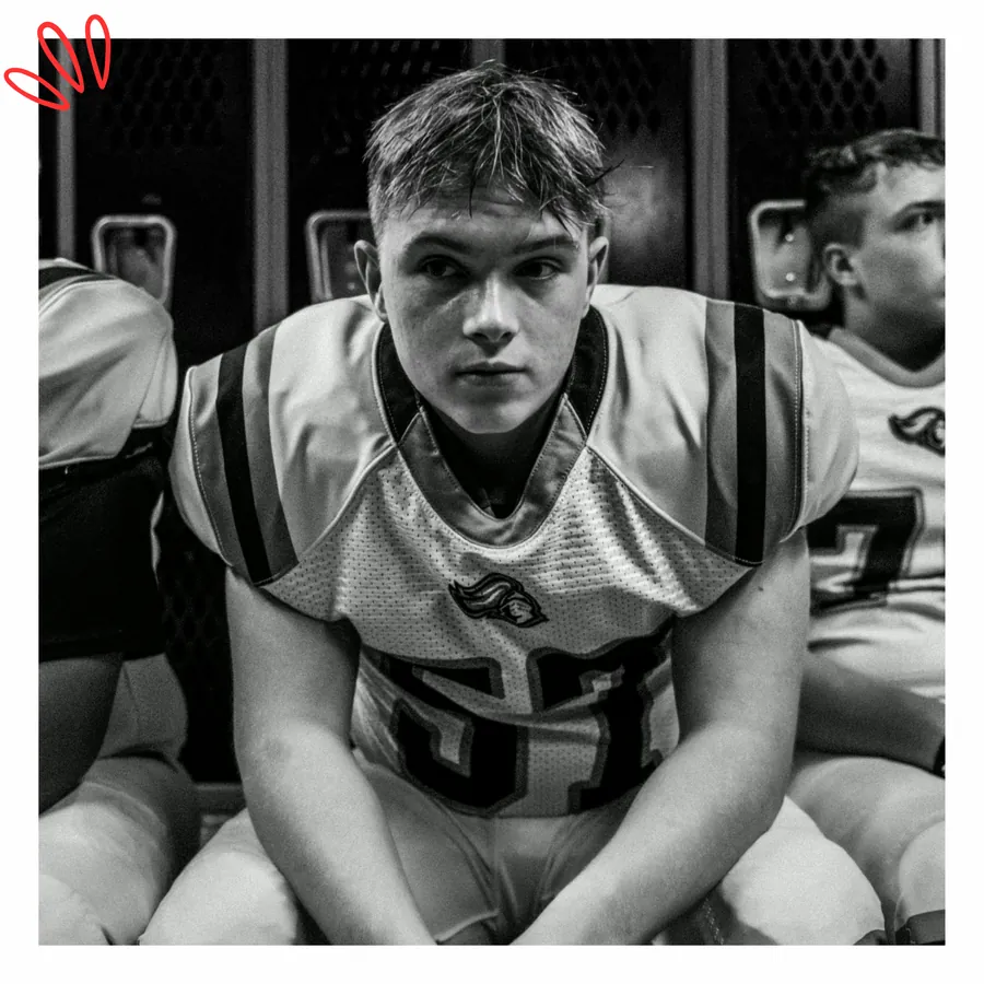 American football player wearing a helmet