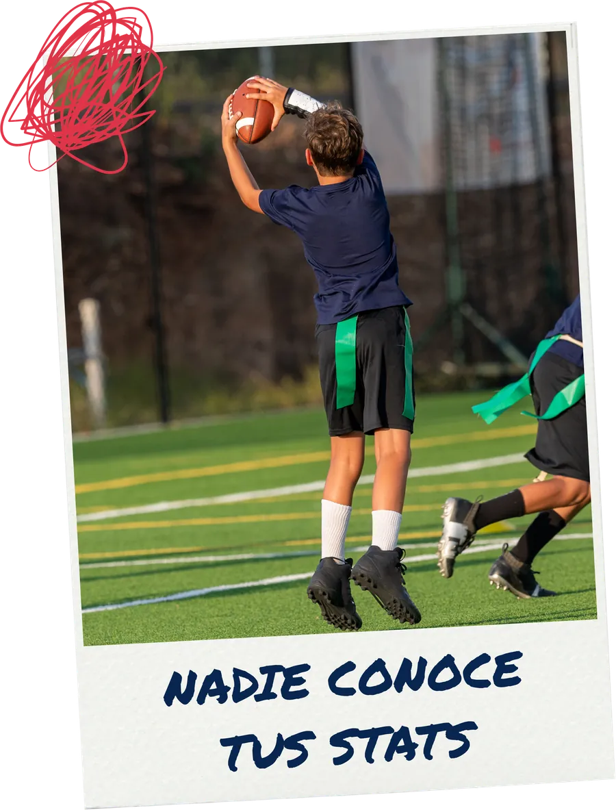 Photo of a female flag player with the text: nobody knows your stats