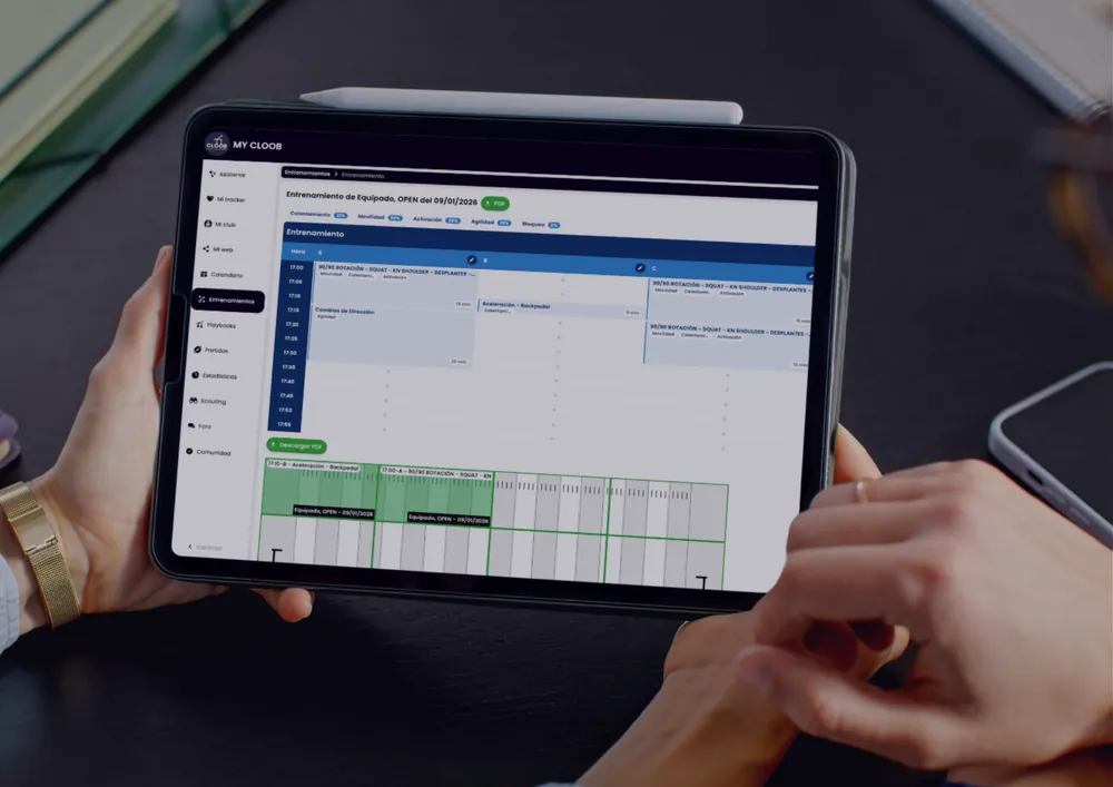Cover of the American football Practice Plan on a tablet