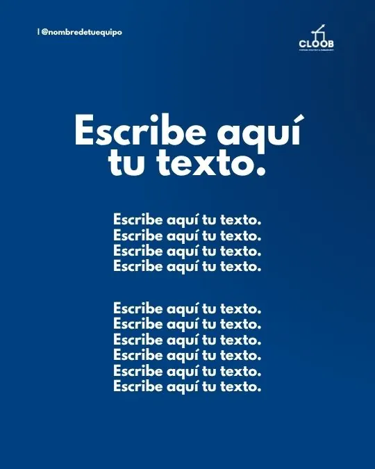 Plantilla azul con titular y dos bloques de texto